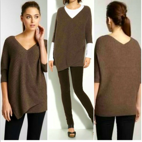 Vince chestnut ribbed dolman sweater